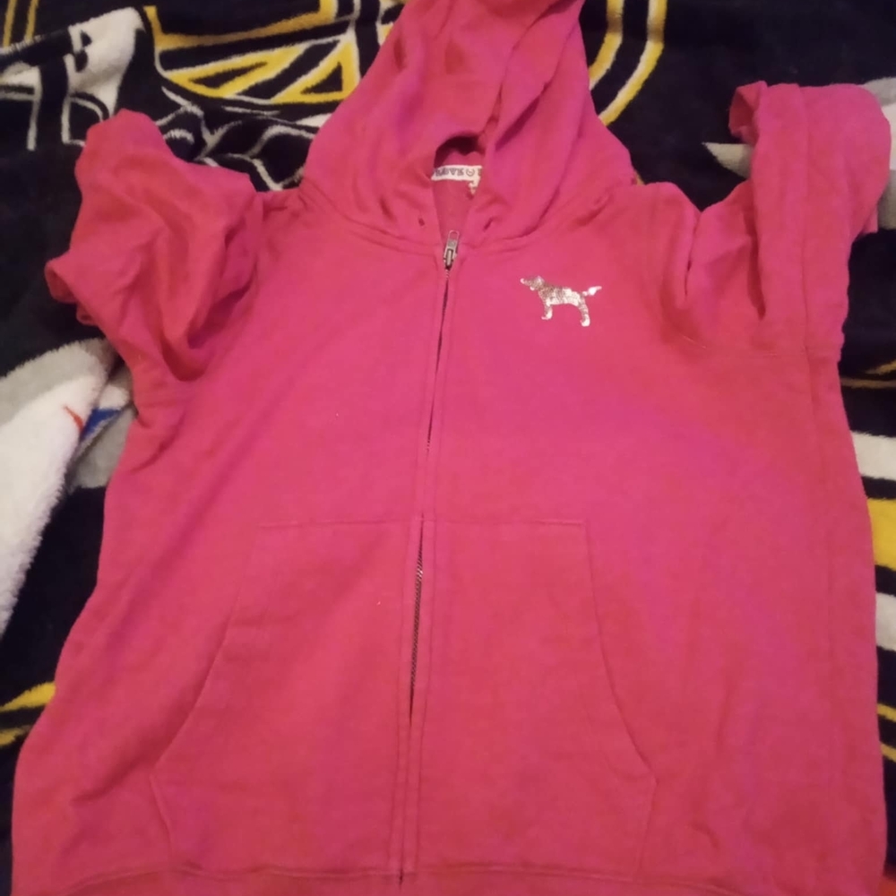 Victoria's Secret Pink Bomber Jacket with Silver Logo